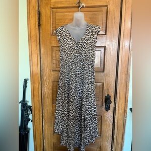 Leopard Print V-Neck Dress